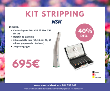 Kit Stripping (contraángulo NSK Ti-Max X55 sin luz + 6 limas + galgas)